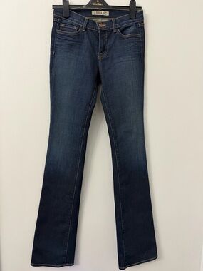 J Brand  Mid Rise Flare Leg Dark Blue Stretch Cotton Jeans  Size 26